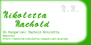 nikoletta machold business card